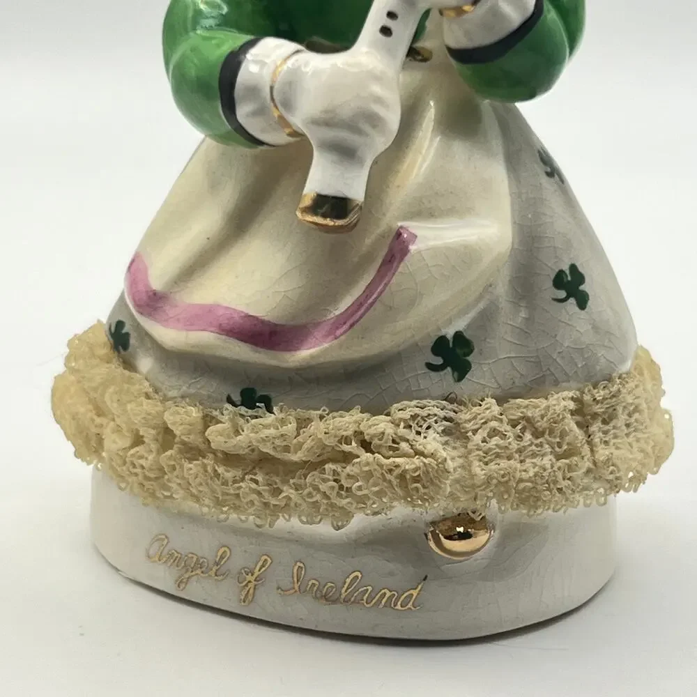 Vintage 50s Art Gift Angel Of Ireland Figurine Porcelain Girl 1958 Japan 4.25